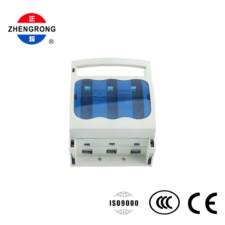 3 துருவ உருகி சுவிட்ச் டிஸ்கனெக்டர் 100A 690V DIN ரயில்